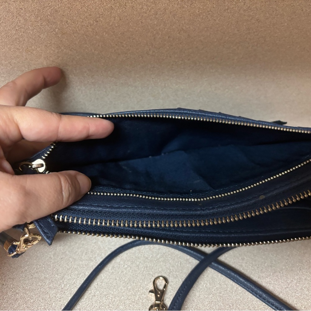 Navy Woven Crossbody Bag - Picture 5 of 7